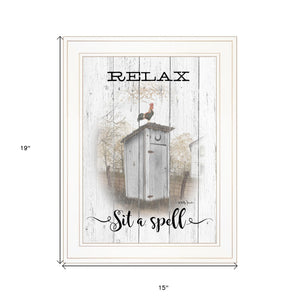 Relax Sit A Spell  White Framed Print Bathroom Wall Art - Buy JJ's Stuff