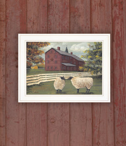 Hancock Sheep 2 White Framed Print Wall Art - Buy JJ's Stuff