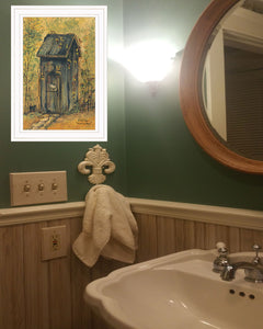 Thinking Room Outhouse White Framed Print Bathroom Wall Art