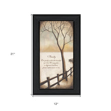 Winter Tree Family Inspirational Black Framed Print Wall Art