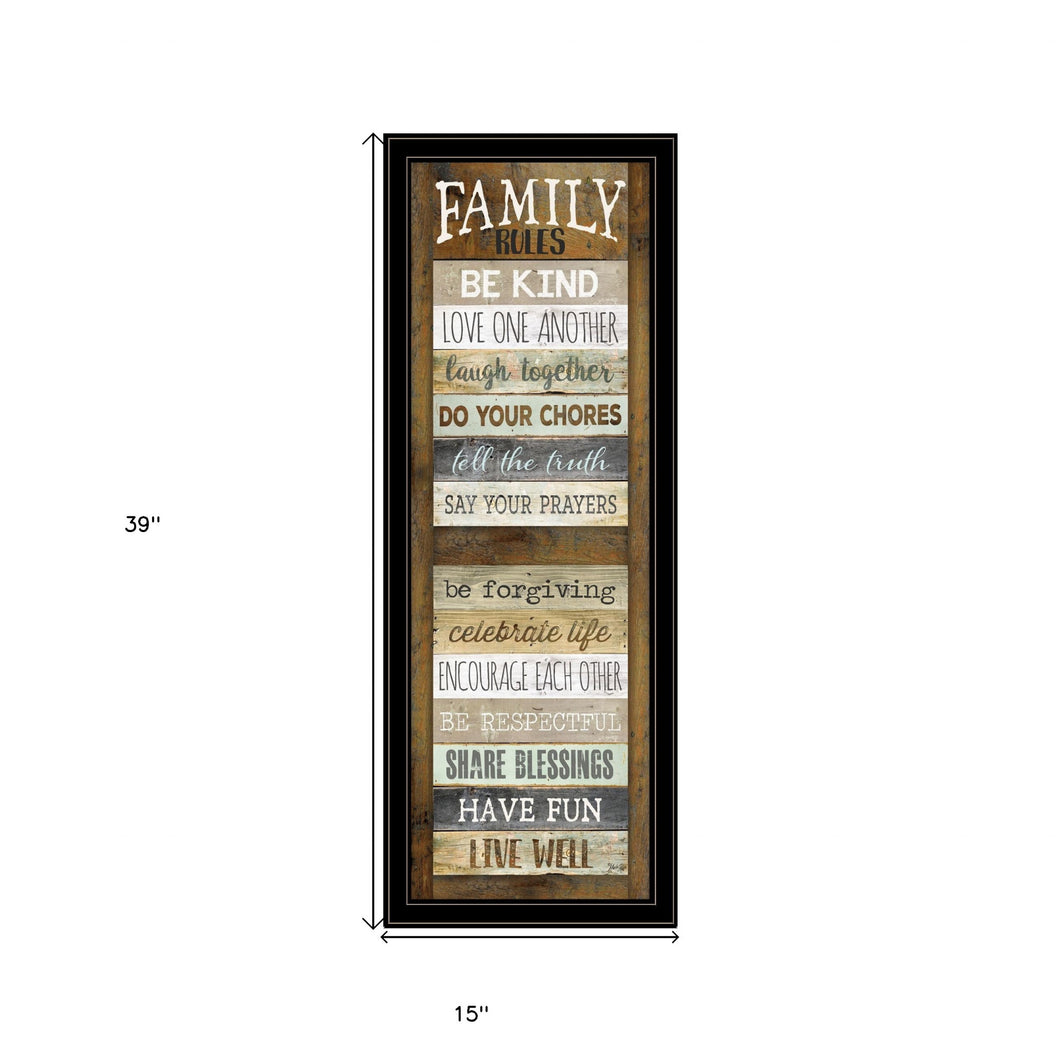 Family Rules Shutter 4 Black Framed Print Wall Art - Buy JJ's Stuff