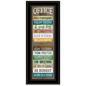 Office Rules 8 Black Framed Print Wall Art - Buy JJ's Stuff