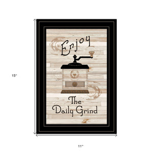 Enjoy The Daily Grind 2 Black Framed Print Wall Art - Buy JJ's Stuff
