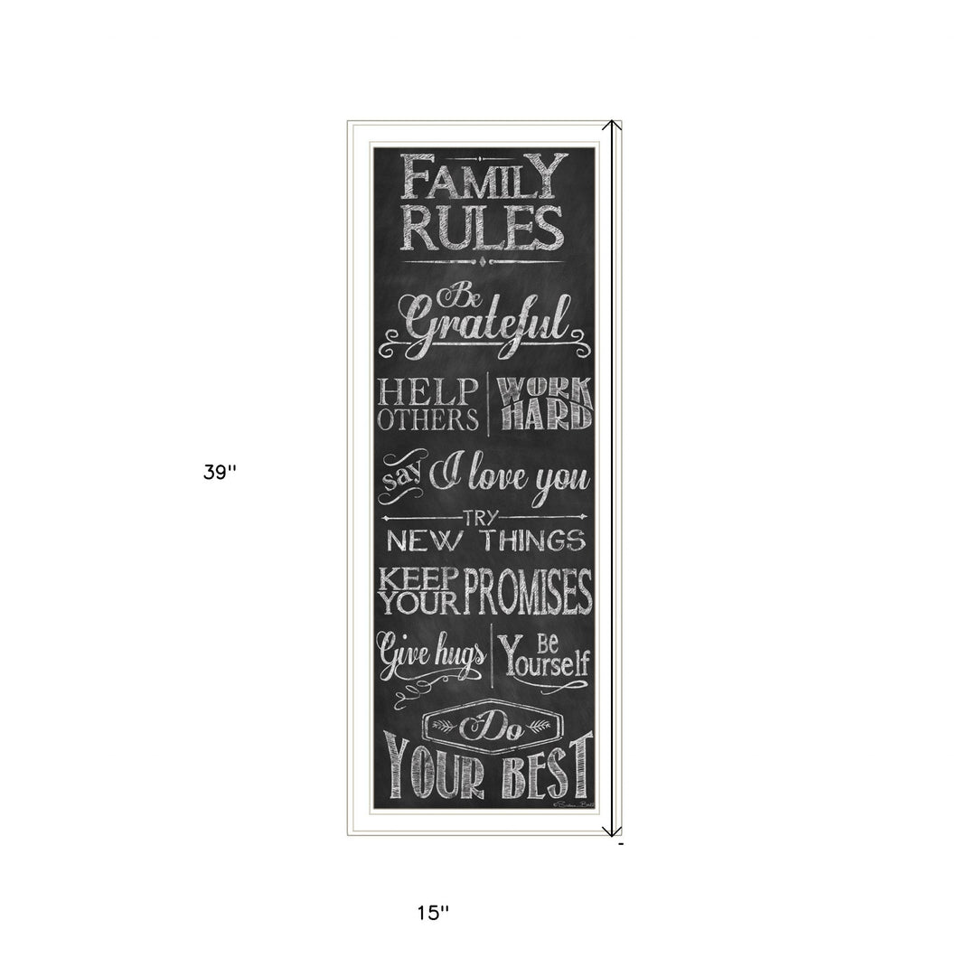 Family Rules 2 White Framed Print Wall Art - Buy JJ's Stuff