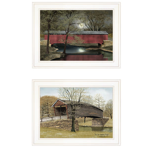 Set Of Two Bridges Of 1 White Framed Print Wall Art - Buy JJ's Stuff