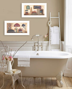 Set Of Two Bath 2 White Framed Print Wall Art - Buy JJ's Stuff