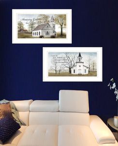 Set Of Two Amazing Grace 2 White Framed Print Wall Art - Buy JJ's Stuff