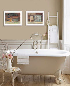 Set Of Two Hot Bath Or Clean Towels 1 White Framed Print Wall Art - Buy JJ's Stuff