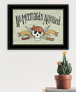 No Mermaids Allowed 3 Black Framed Print Wall Art - Buy JJ's Stuff