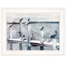 Birds On A Pier 2 White Framed Print Wall Art - Buy JJ's Stuff