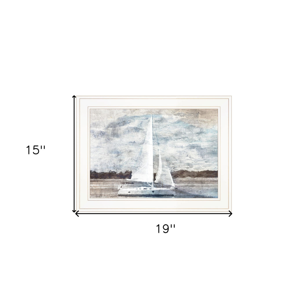 Sailboat On Water 2 White Framed Print Wall Art - Buy JJ's Stuff