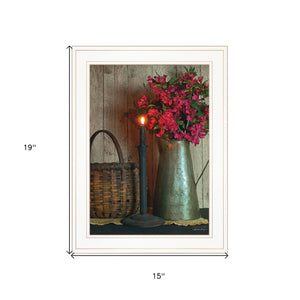 Basket & Blossoms White Framed Print Wall Art - Buy JJ's Stuff