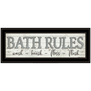 Bath Rules 2 Black Framed Print Wall Art - Buy JJ's Stuff