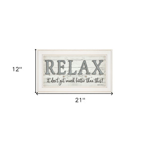 Relax 3 White Framed Print Wall Art - Buy JJ's Stuff