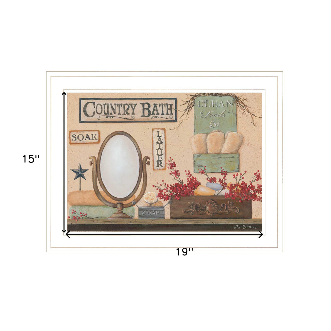 Country Bath 11 White Framed Print Wall Art - Buy JJ's Stuff