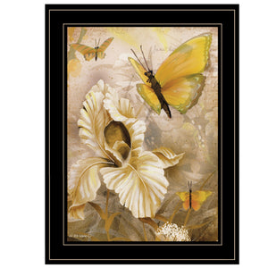 Flowers & Butterflies I 3 Black Framed Print Wall Art - Buy JJ's Stuff