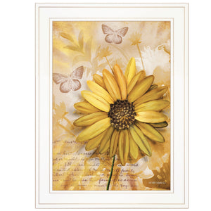 Flowers & Butterflies II 2 White Framed Print Wall Art - Buy JJ's Stuff