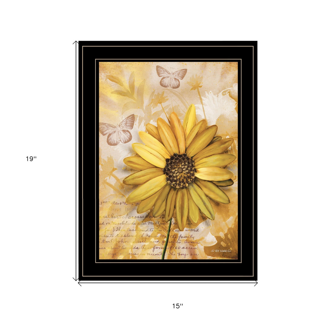 Flowers & Butterflies II 3 Black Framed Print Wall Art - Buy JJ's Stuff