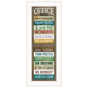 Office Rules 1 White Framed Print Wall Art - Buy JJ's Stuff