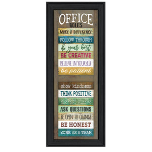 Office Rules 5 Black Framed Print Wall Art - Buy JJ's Stuff