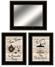 Set Of Three Enjoy Tea Time 7 Black Framed Print Kitchen Wall Art and Mirror - Buy JJ's Stuff