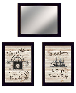 Set Of Three Friendship Journey 4 Black Framed Print Kitchen Wall Art - Buy JJ's Stuff