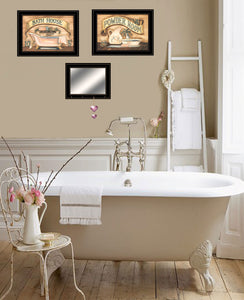 Set Of Three Bath And Powder Room 5 Black Framed Print Wall Art - Buy JJ's Stuff
