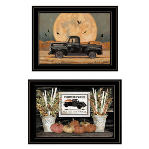Set Of Two Harvest Moon 2 Black Framed Print Wall Art - Buy JJ's Stuff