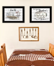 Set Of Two Stays At Grandmas and Bible Farmhouse Black Framed Print Wall Art