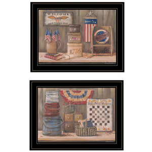 Set Of Two Sweet Land Of Liberty 3 Black Framed Print Wall Art