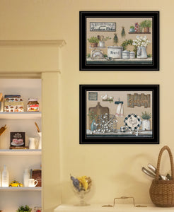 Set Of Two Farmhouse Kitchen 2 Black Framed Print Kitchen Wall Art - Buy JJ's Stuff