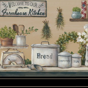 Set Of Three Farmhouse Kitchen 2 Black Framed Print Kitchen Wall Art with Mirror - Buy JJ's Stuff