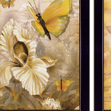 Set Of Two Flowers And Butterflies 3 Black Framed Print Wall Art - Buy JJ's Stuff