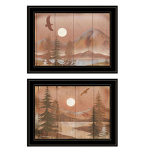 Set Of Two Full Moon I And II 2 Black Framed Print Wall Art - Buy JJ's Stuff