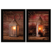 Set Of Two Innkeepers Lantern 2 Black Framed Print Wall Art - Buy JJ's Stuff