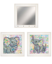 Set Of Three Elephant I And Ii 2 White Framed Print Wall Art - Buy JJ's Stuff