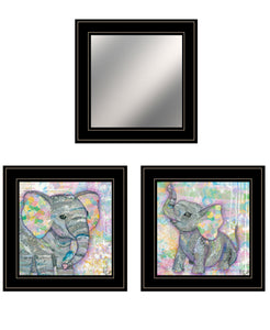 Set Of Three Elephant I And Ii 3 Black Framed Print Wall Art - Buy JJ's Stuff
