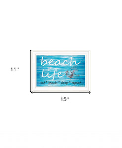 Beach Life 1 White Framed Print Wall Art - Buy JJ's Stuff