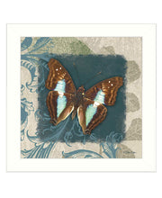 Swirl Butterfly White Framed Print Wall Art