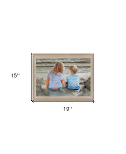 Boy And Girl Sitting In Dunes Brown Framed Print Wall Art - Buy JJ's Stuff