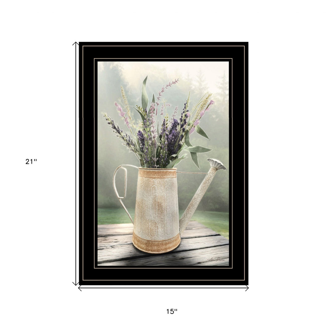 Lavender Watering Can 1 Black Framed Print Wall Art - Buy JJ's Stuff