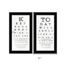 Set Of Two Eye Charts 1 Black Framed Print Wall Art - Buy JJ's Stuff