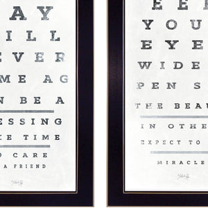 Set Of Two Eye Charts 2 Black Framed Print Wall Art - Buy JJ's Stuff