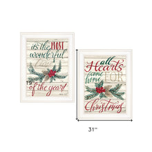 Set Of Two All Hearts Come Home For Christmas 1 White Framed Print Wall Art - Buy JJ's Stuff