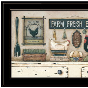 Set Of Two Farm Fresh 2 Black Framed Print Wall Art - Buy JJ's Stuff