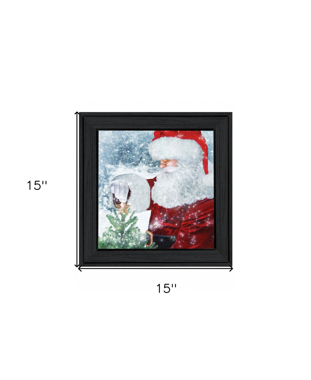 Santas Tree Star 2 Black Framed Print Wall Art - Buy JJ's Stuff