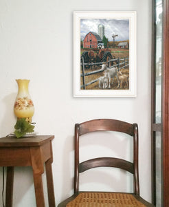The Old Tractor 2 White Framed Print Wall Art