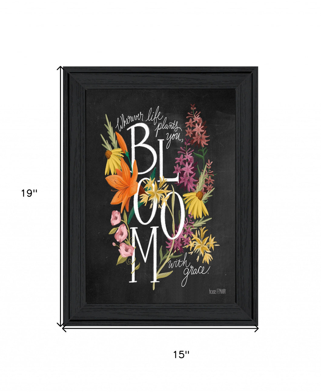 Bloom With Grace 3 Black Framed Print Wall Art - Buy JJ's Stuff