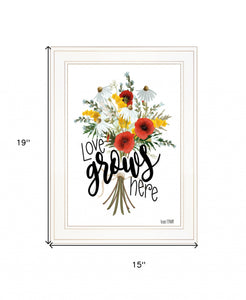Love Grows Here 3 White Framed Print Wall Art - Buy JJ's Stuff