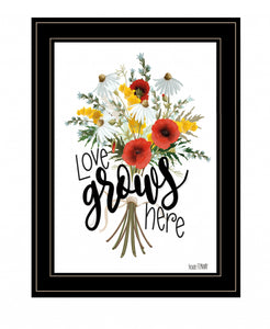 Love Grows Here 5 Black Framed Print Wall Art - Buy JJ's Stuff